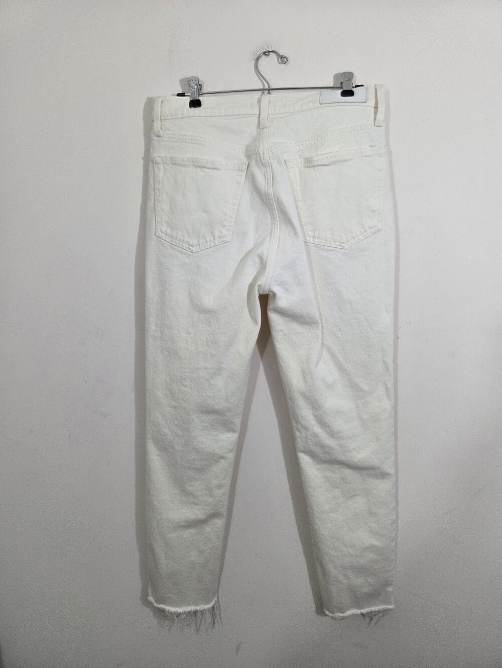 Re/Done 90s High Rise Ankle Crop Jeans Vintage White Denim Size 30 Boho Casual - Picture 5 of 10